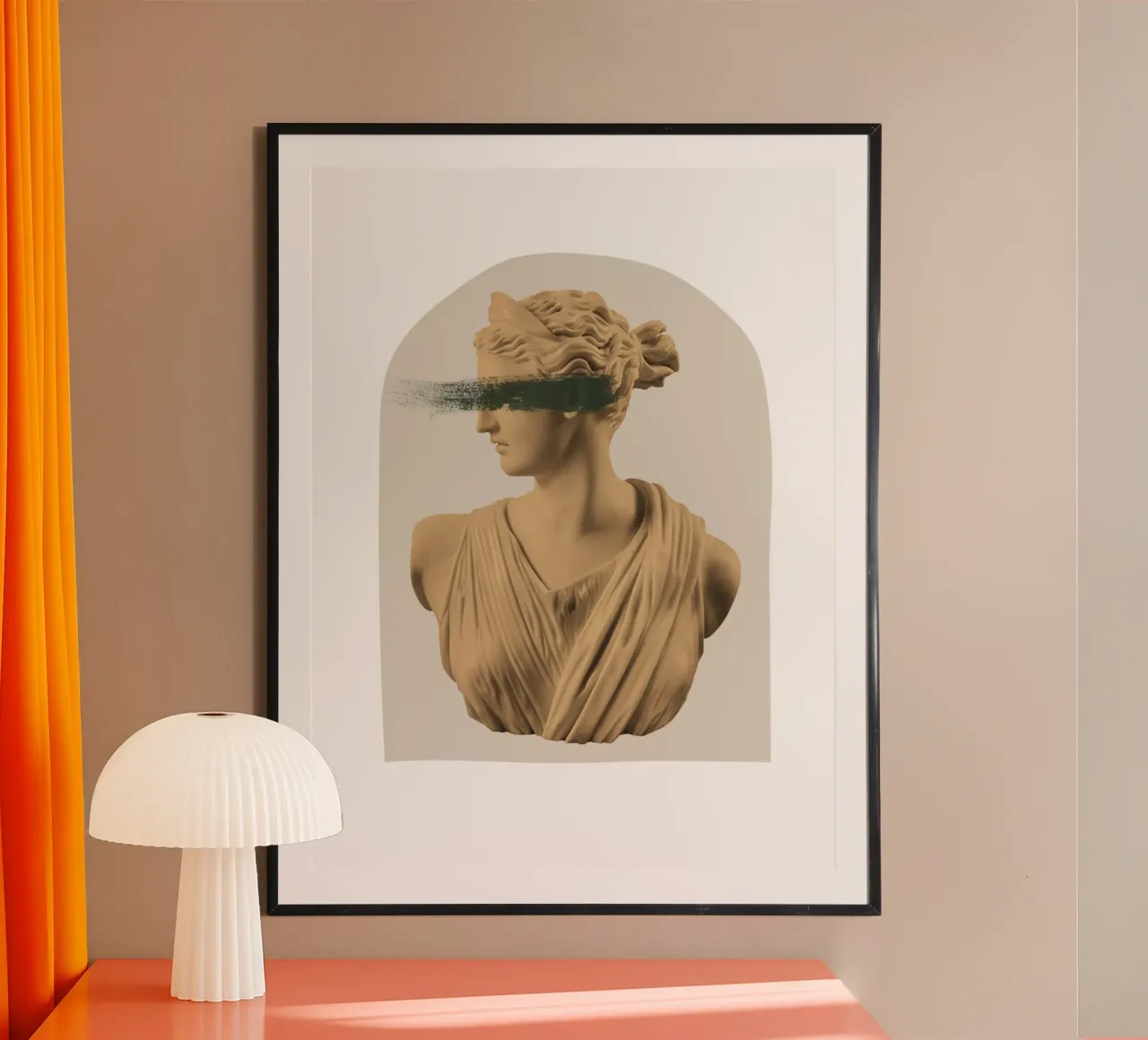 Artemis Arch - Goddess Yellow and Green poster con telaio in legno da GraceDigitalArtCo