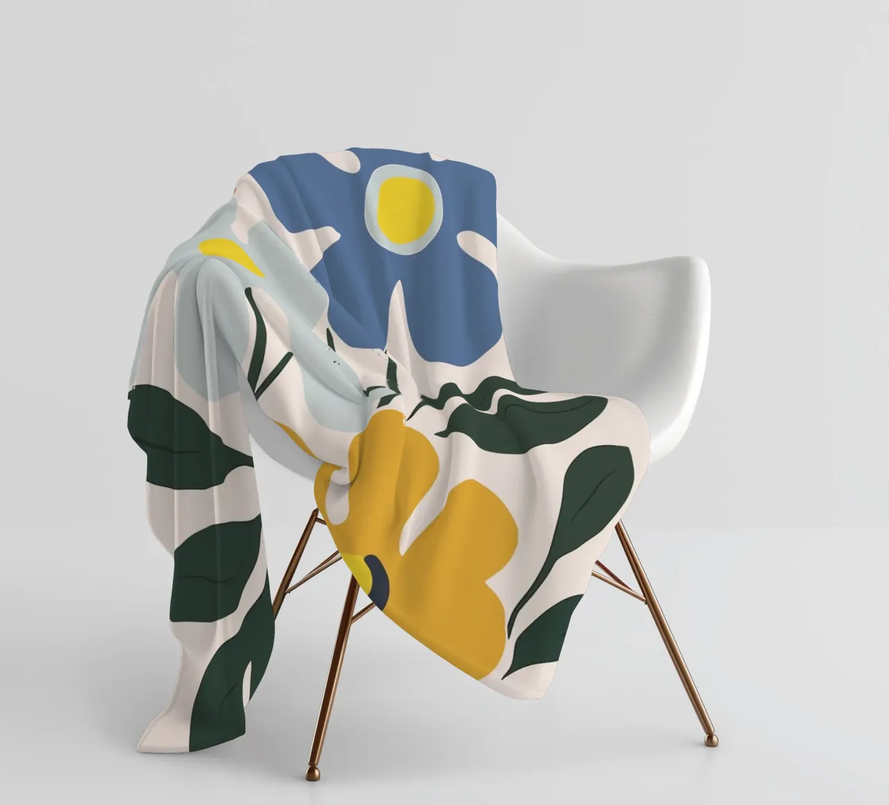 Design floreale retrò - Murale e accessori colorati coperta in pile da Whole©