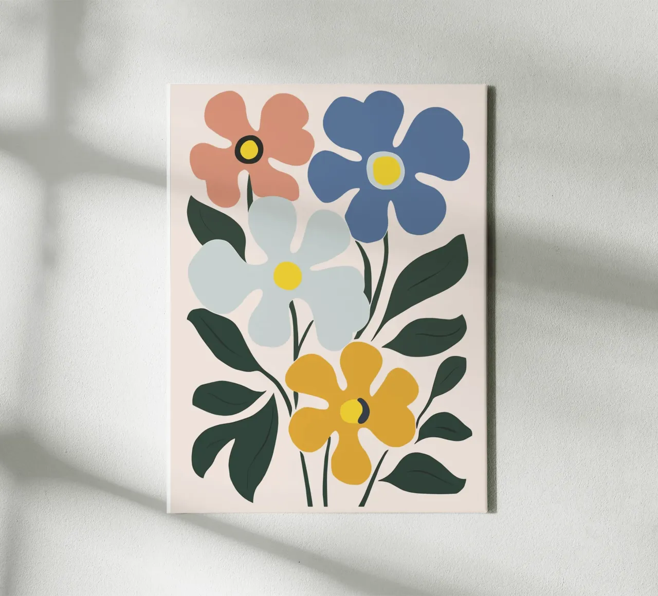 Design floreale retrò - Murale e accessori colorati tela con Cornice a cassetta da Whole©