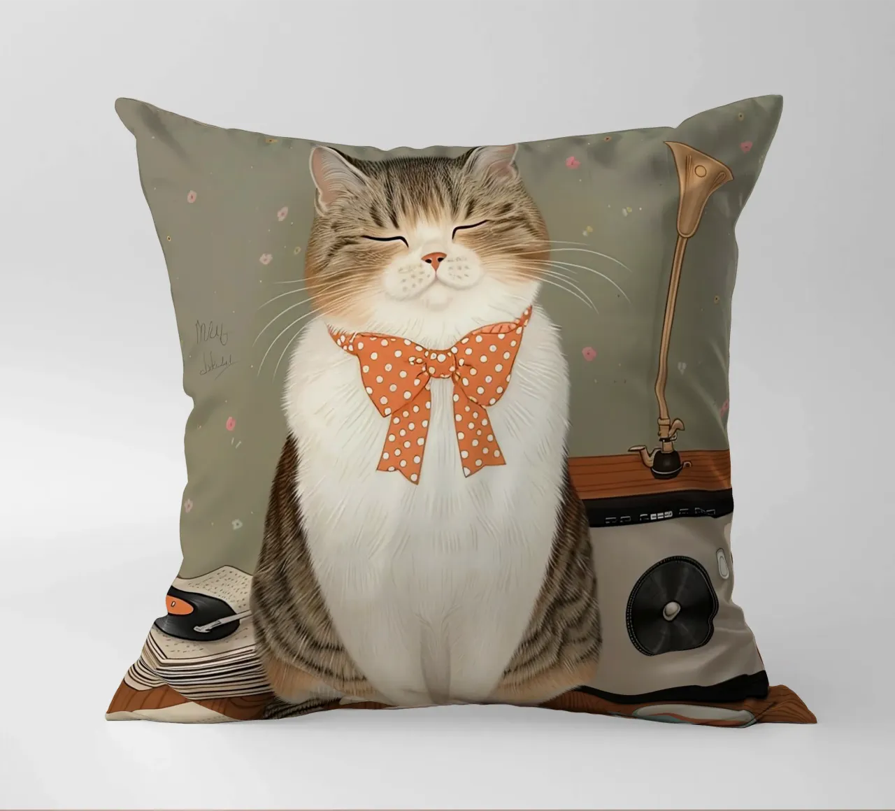 L'accogliente melodia del gatto cuscino da Rustic Grace Studio 02