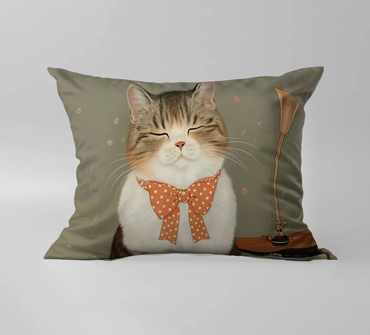 L'accogliente melodia del gatto cuscino da Rustic Grace Studio 02