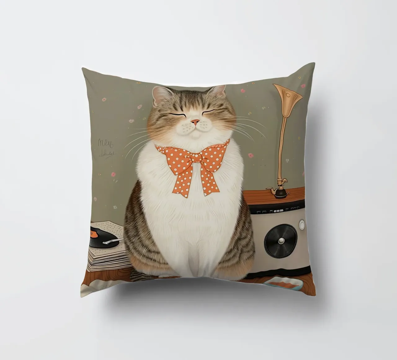 L'accogliente melodia del gatto cuscino da Rustic Grace Studio 02