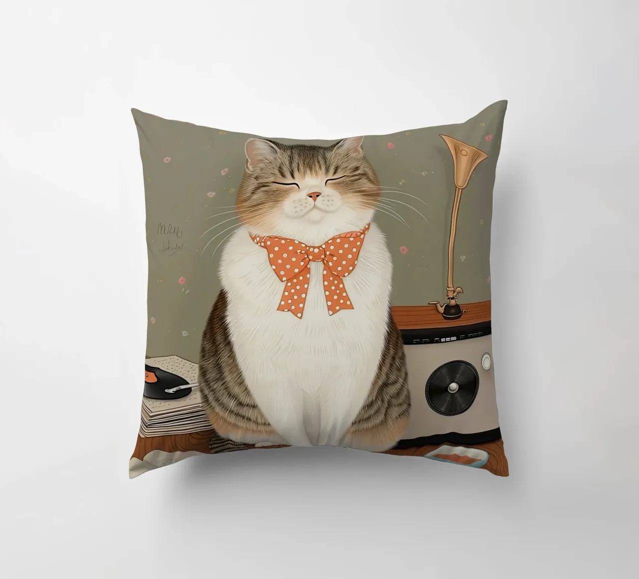 L'accogliente melodia del gatto cuscino da Rustic Grace Studio 02