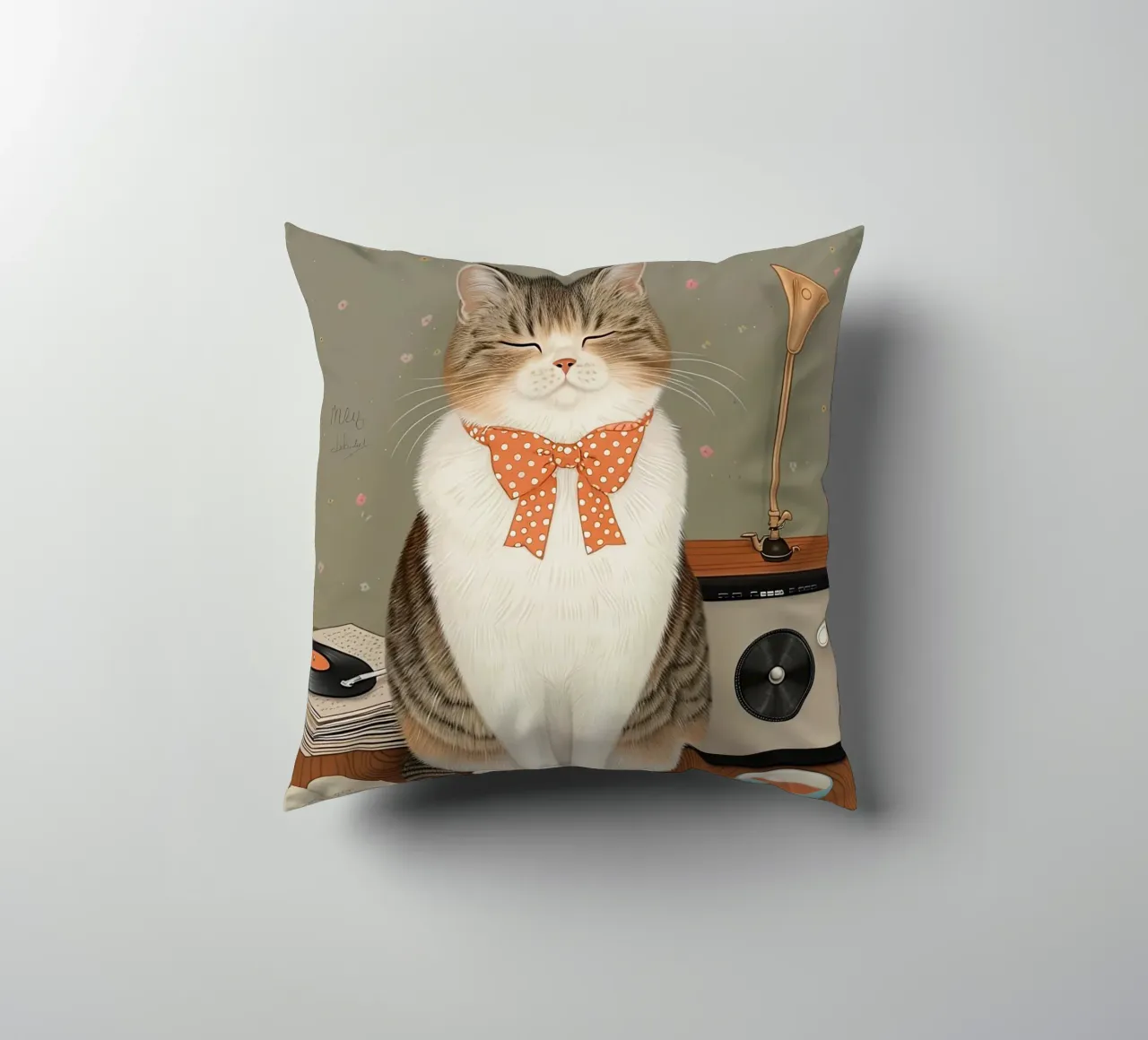 L'accogliente melodia del gatto cuscino da Rustic Grace Studio 02