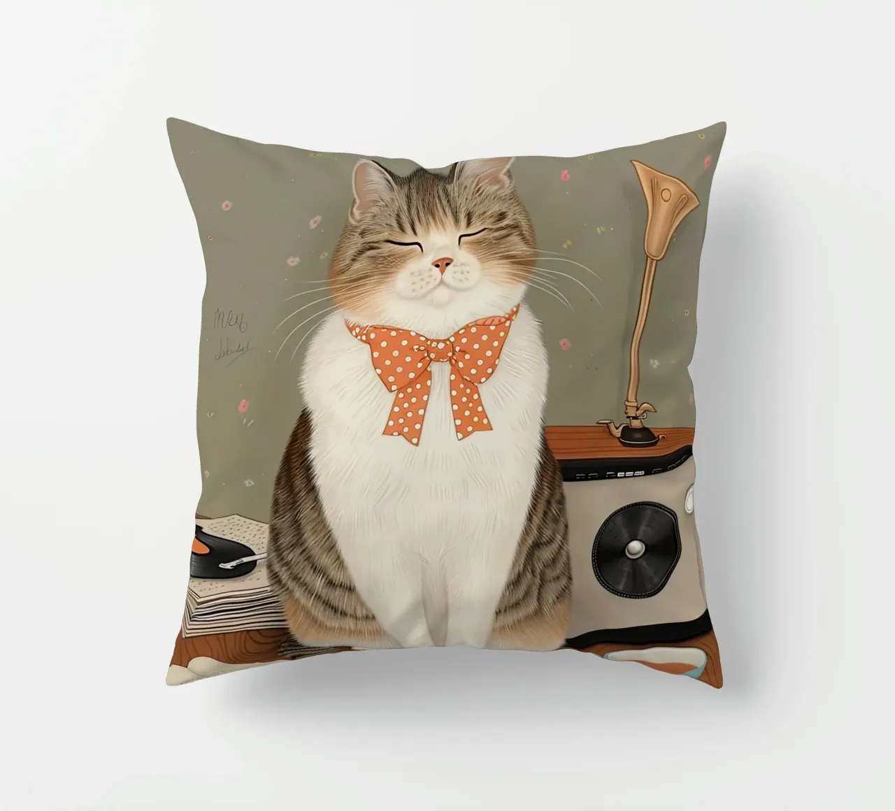 L'accogliente melodia del gatto cuscino da Rustic Grace Studio 02