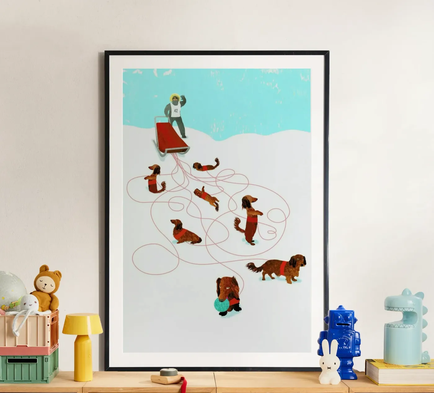 Sled dog poster by Ellen Weinstein