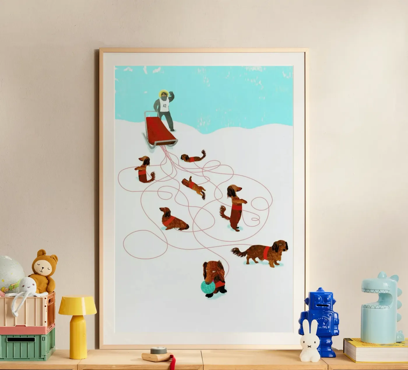 Sled dog poster by Ellen Weinstein