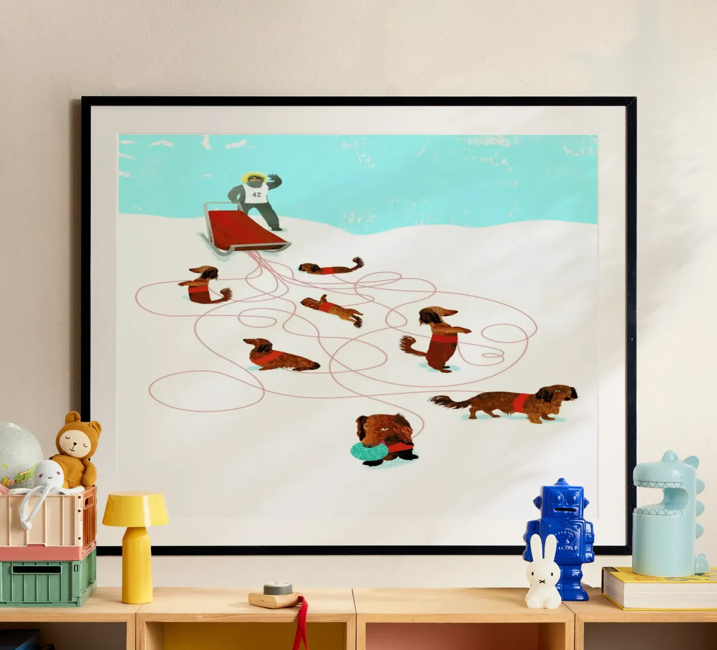 Sled dog poster by Ellen Weinstein