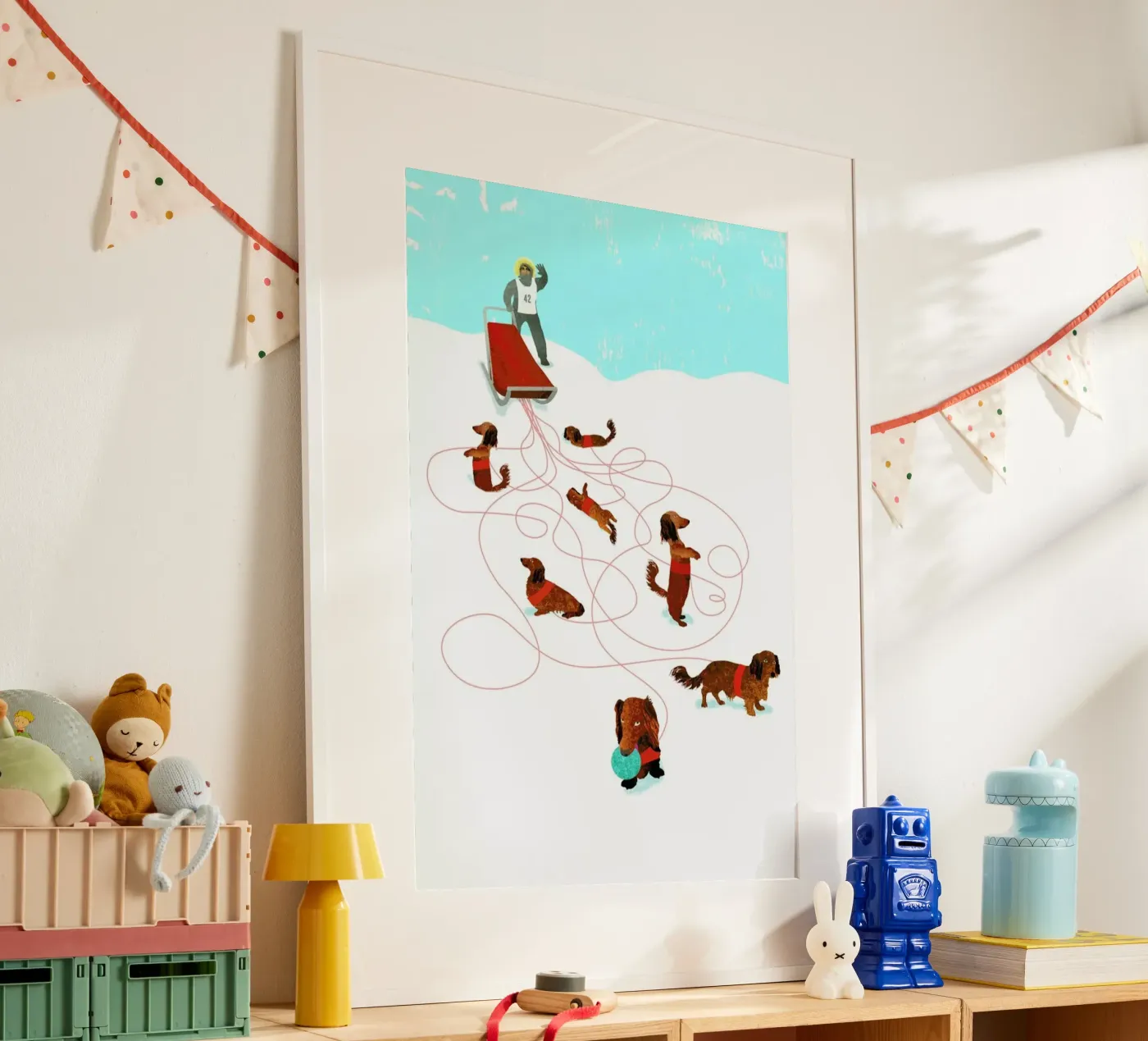 Sled dog poster by Ellen Weinstein