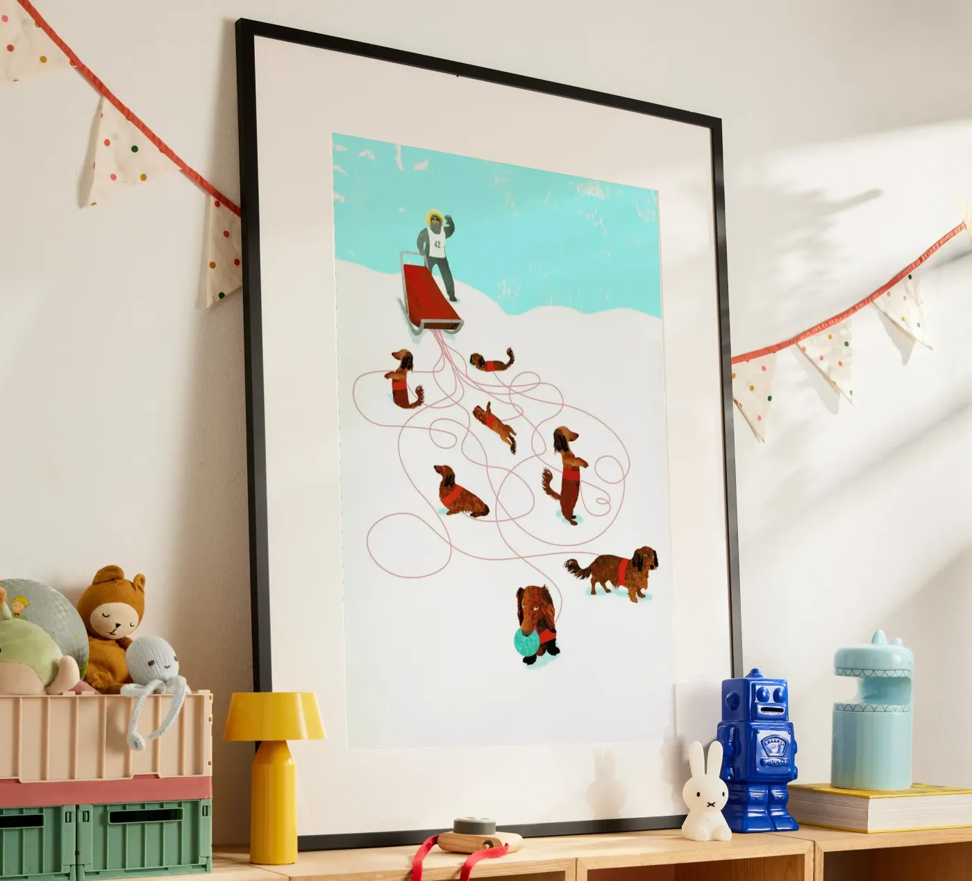 Sled dog poster by Ellen Weinstein