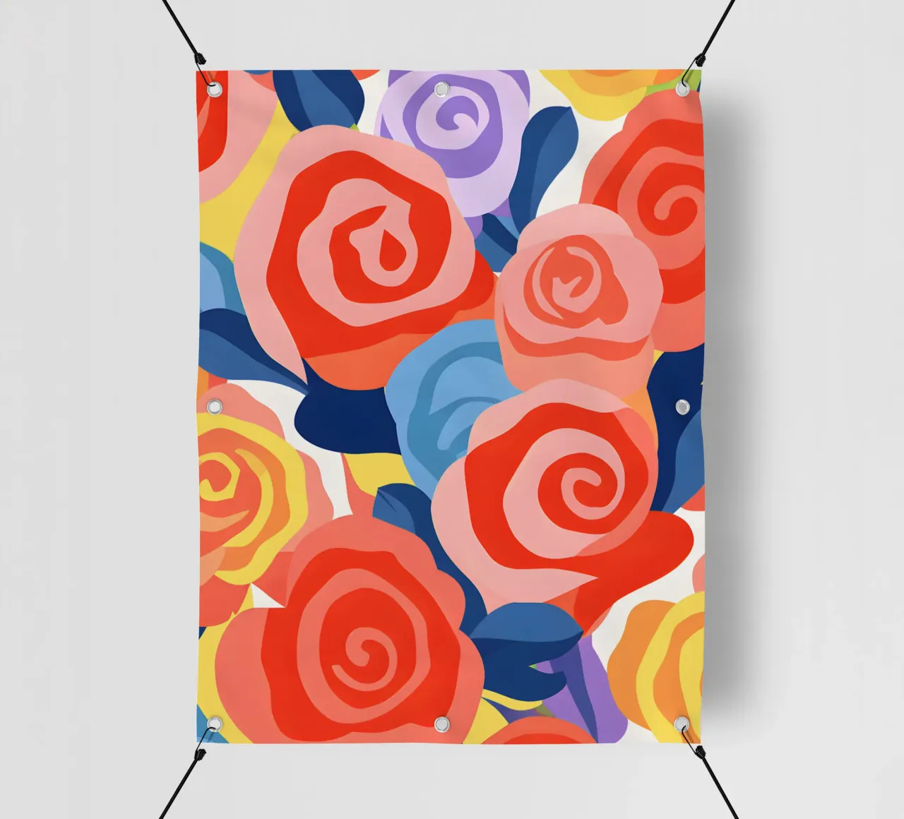 Rose astratte - Design e decorazioni artistiche colorate telo in pvc da Whole©