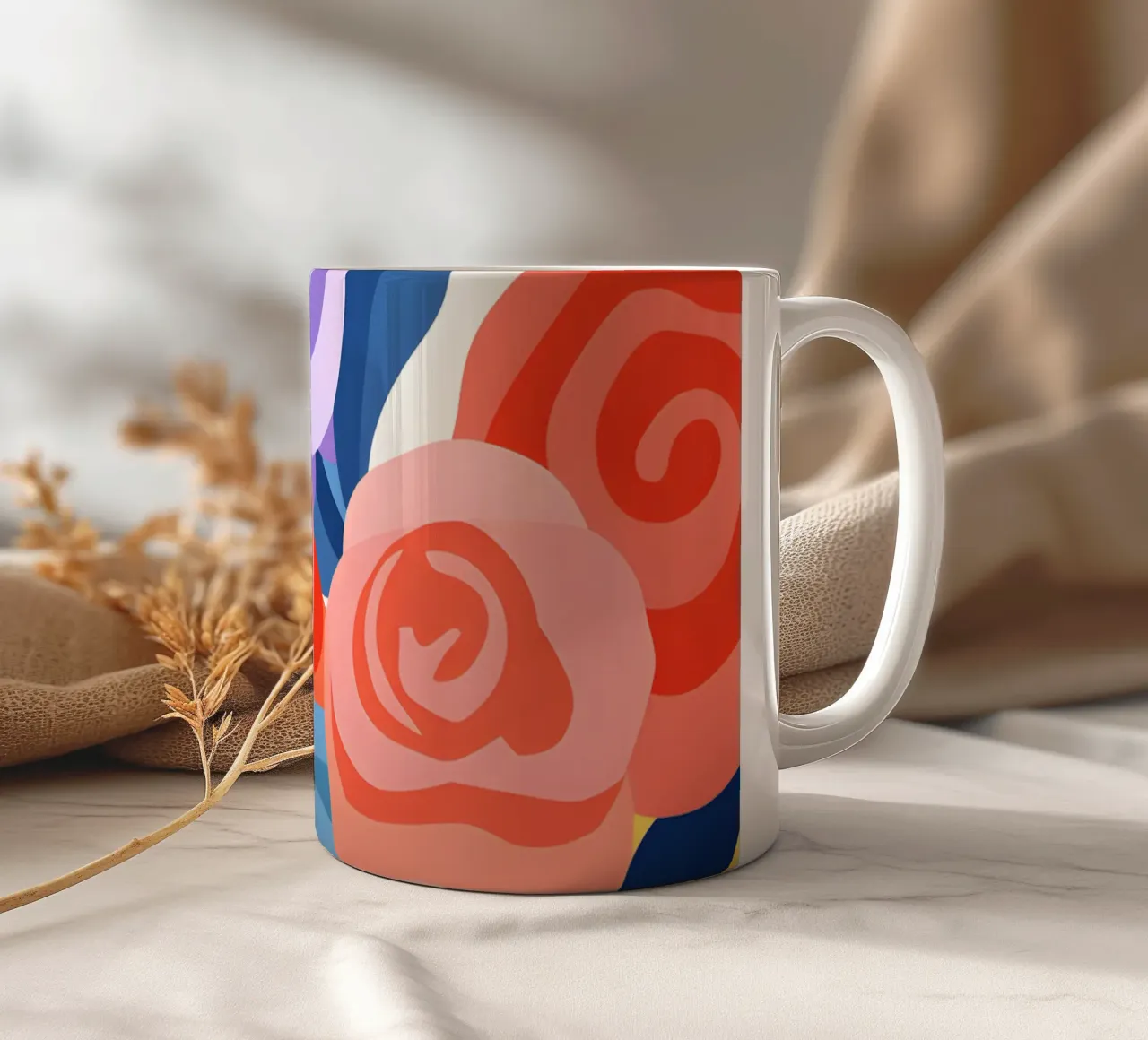 Rose astratte - Design e decorazioni artistiche colorate tazza in ceramica da Whole©