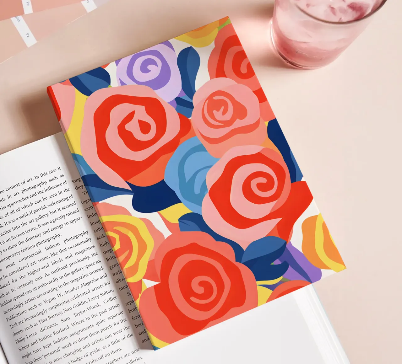 Abstract roses - Colourful art design & decor notebook by Whole©