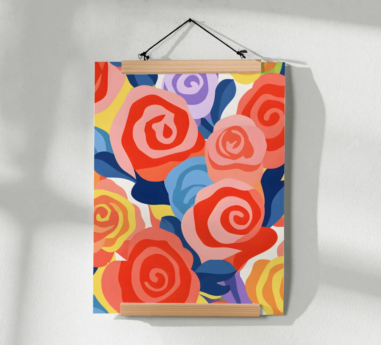 Rose astratte - Design e decorazioni artistiche colorate carta hahnemühle da Whole©