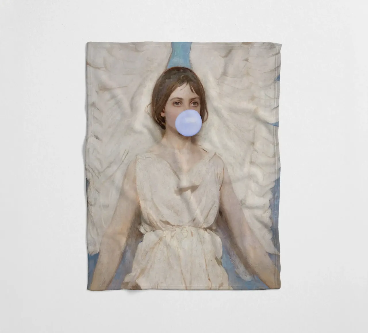 Angel with bubble-gum coperta in pile da GraceDigitalArtCo