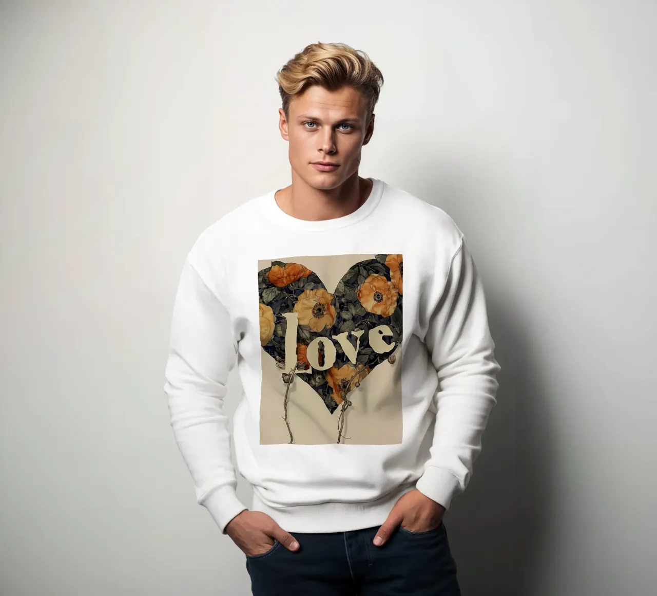 Cuore d'amore floreale felpa da Rustic Grace Studio 02
