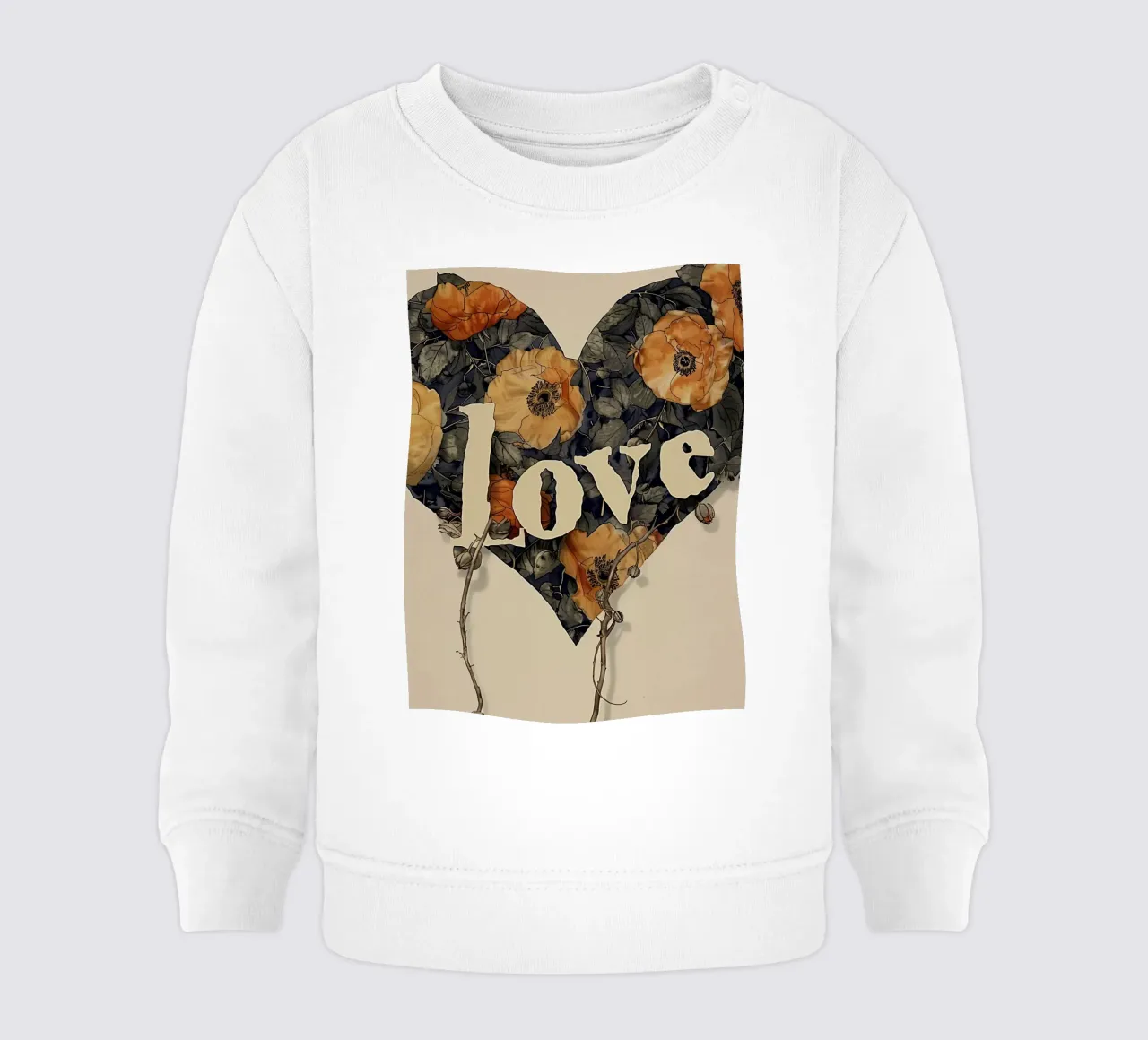 Cuore d'amore floreale felpa neonato da Rustic Grace Studio 02