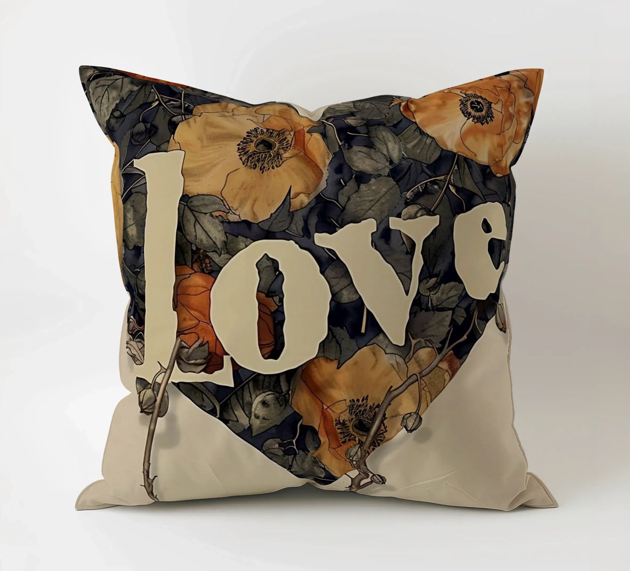 Bloemenhart van liefde kussen van Rustic Grace Studio 02