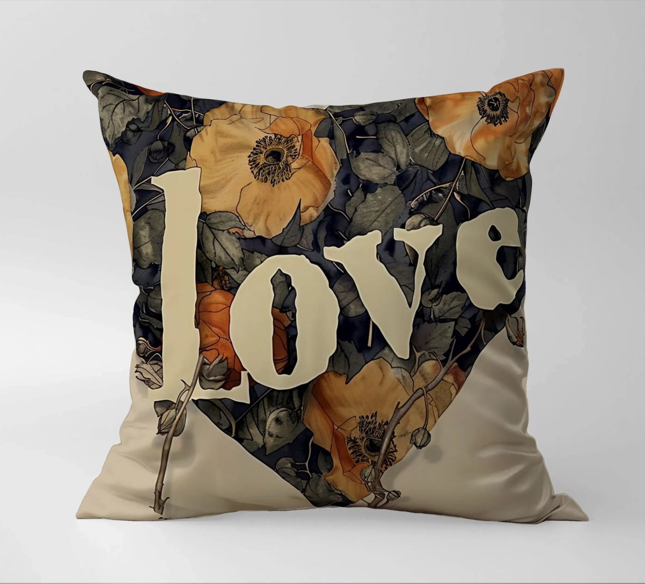 Bloemenhart van liefde kussen van Rustic Grace Studio 02