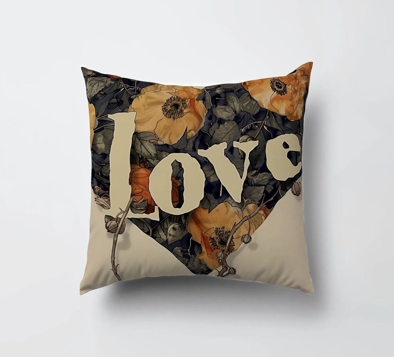 Bloemenhart van liefde kussen van Rustic Grace Studio 02