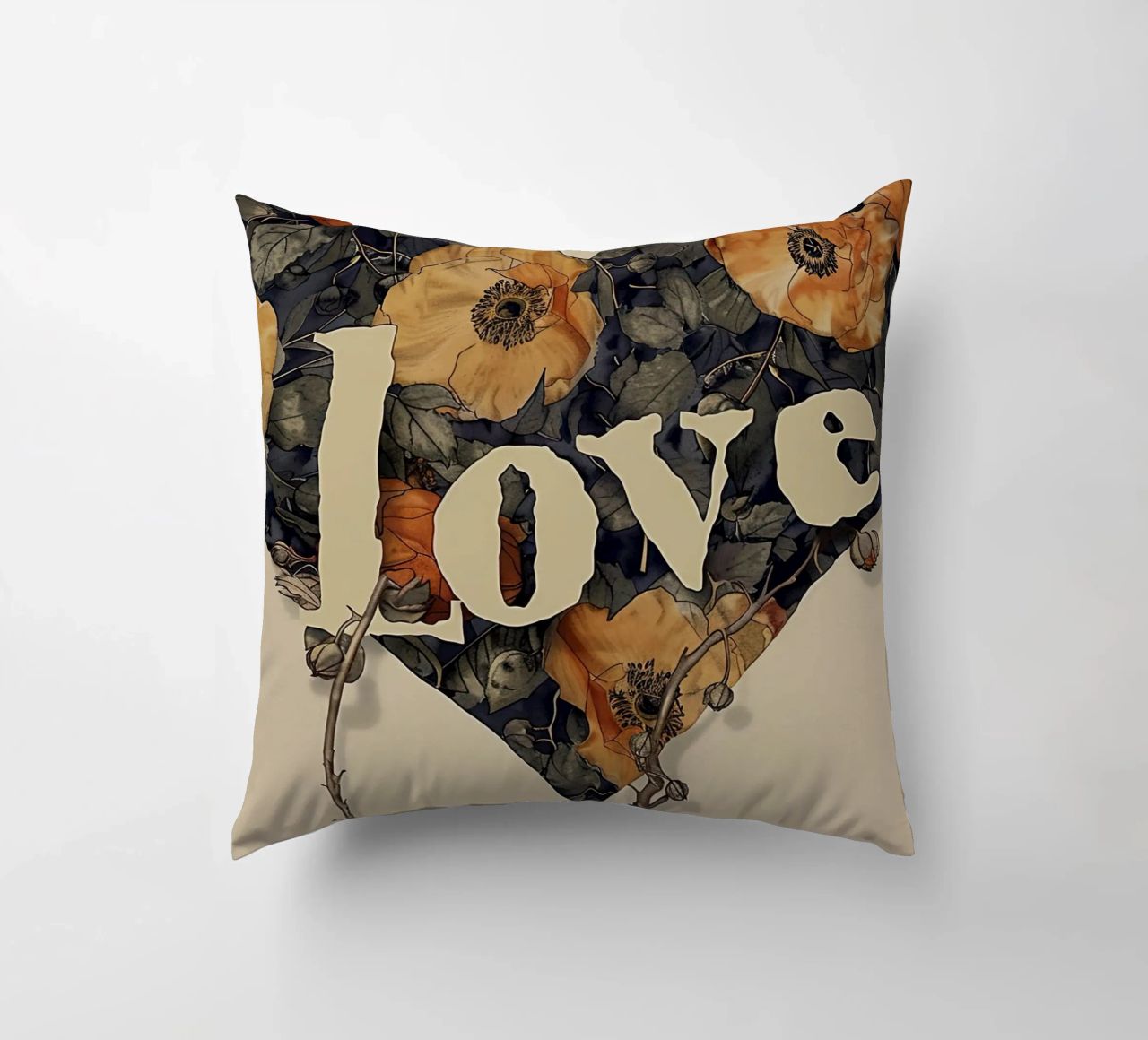 Bloemenhart van liefde kussen van Rustic Grace Studio 02