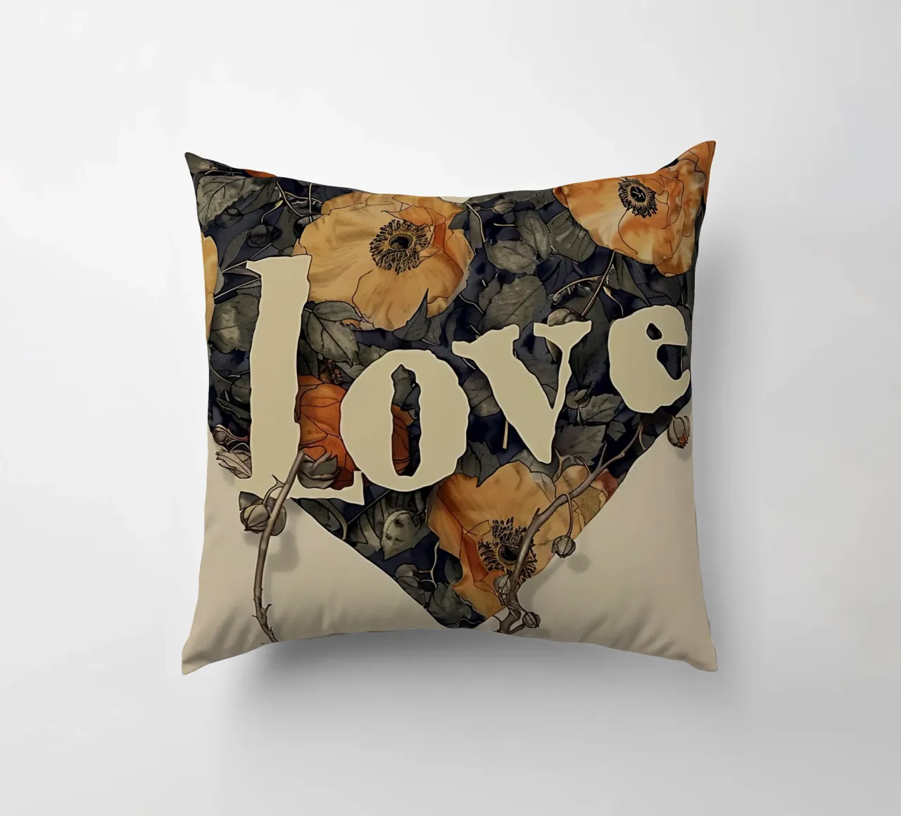 Cuore d'amore floreale cuscino da Rustic Grace Studio 02