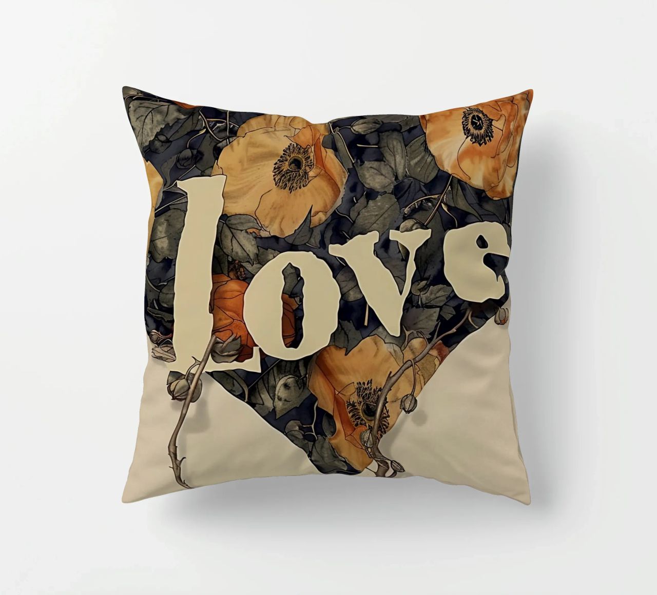 Bloemenhart van liefde kussen van Rustic Grace Studio 02