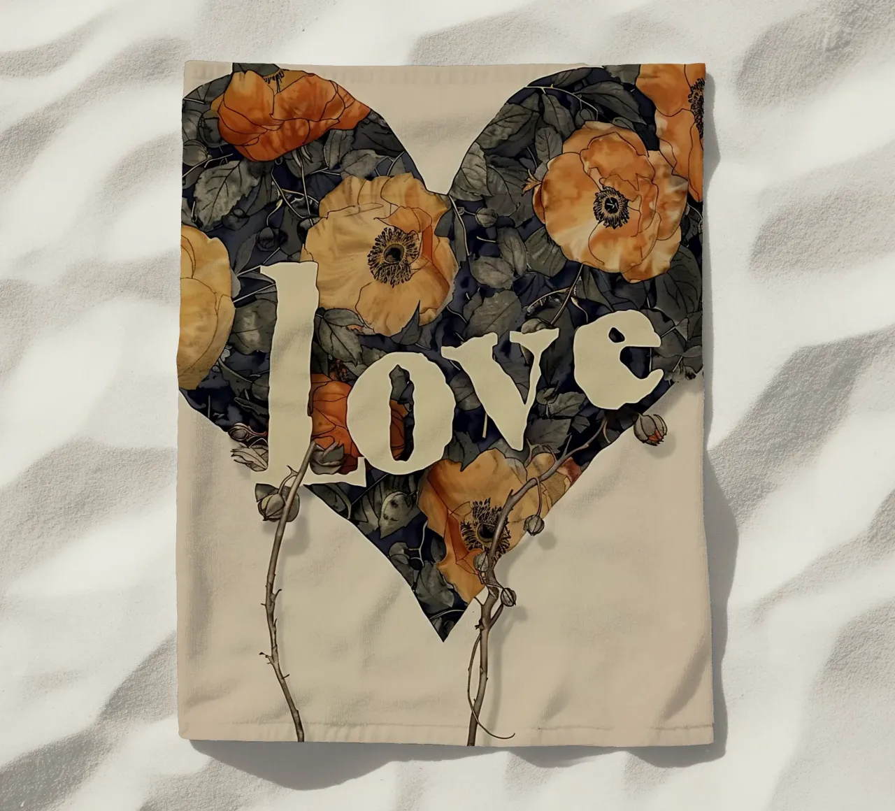 Cuore d'amore floreale telo mare da Rustic Grace Studio 02