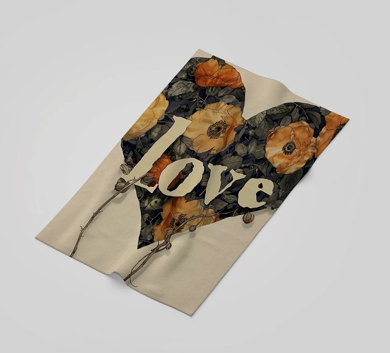 Cuore d'amore floreale telo mare da Rustic Grace Studio 02
