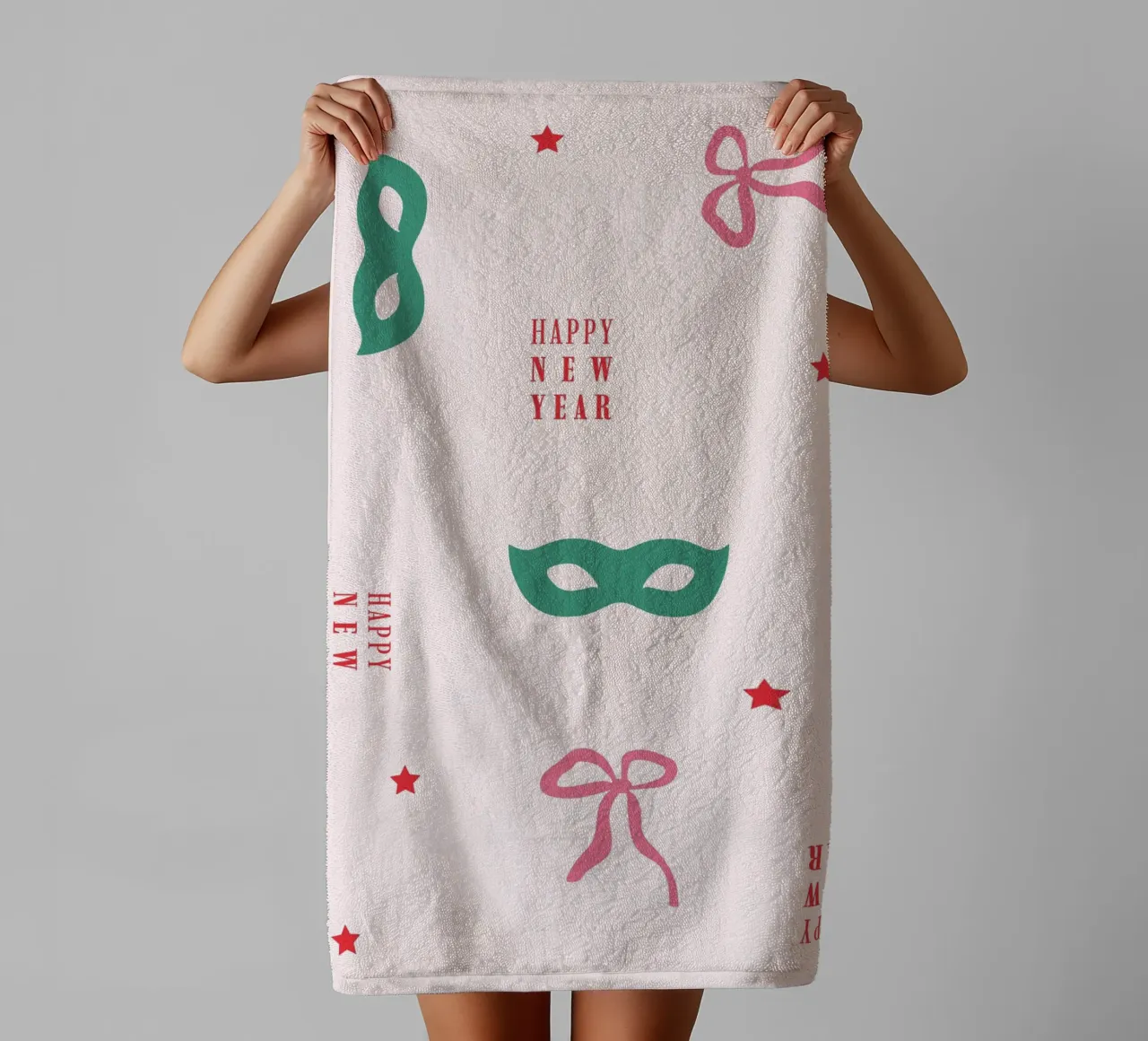 New Year Pattern 2 towel by janamossmann
