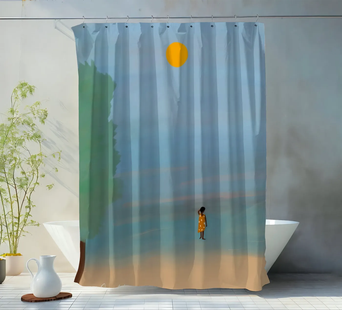 Afro Ruby rideau de douche de Mathudace Créas