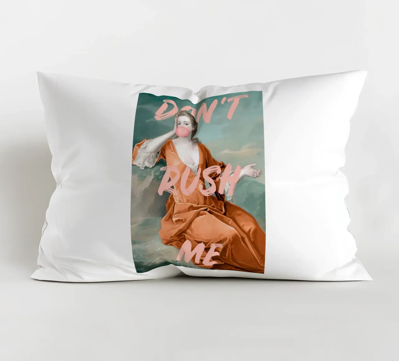 Don't Rush Me - Peach cuscino da GraceDigitalArtCo