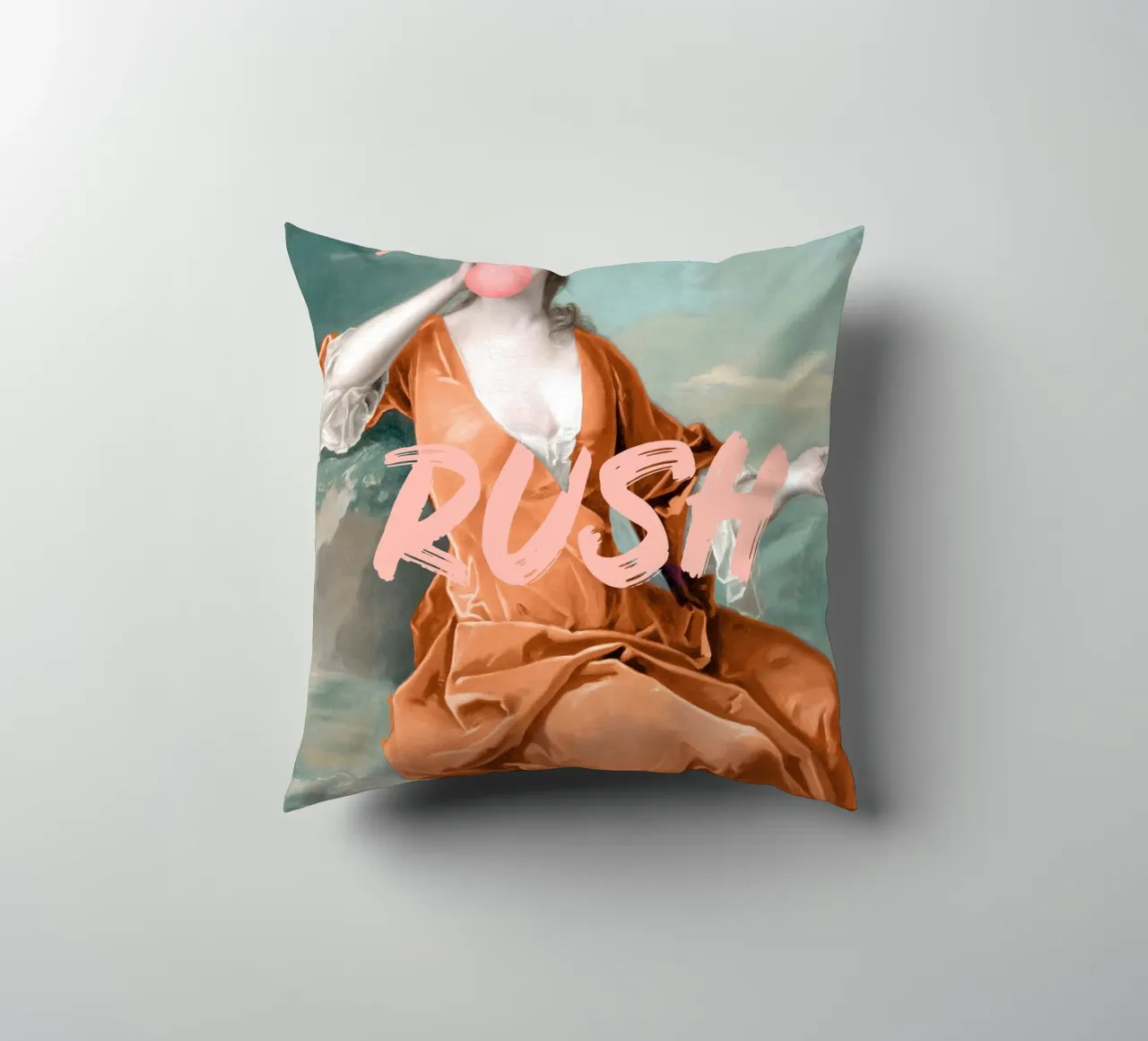 Don't Rush Me - Peach cuscino da GraceDigitalArtCo