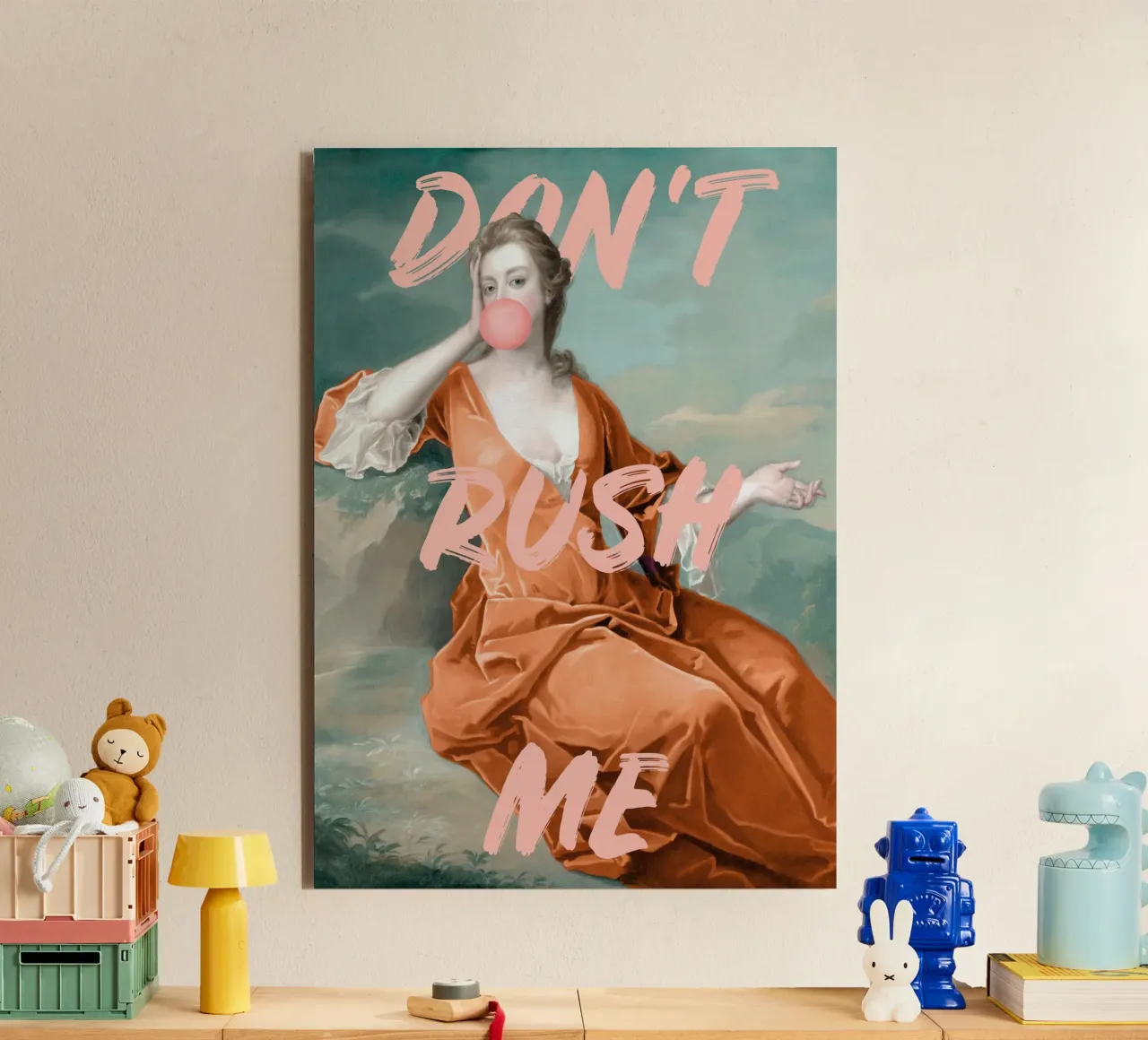Don't Rush Me - Peach alluminio dibond da GraceDigitalArtCo