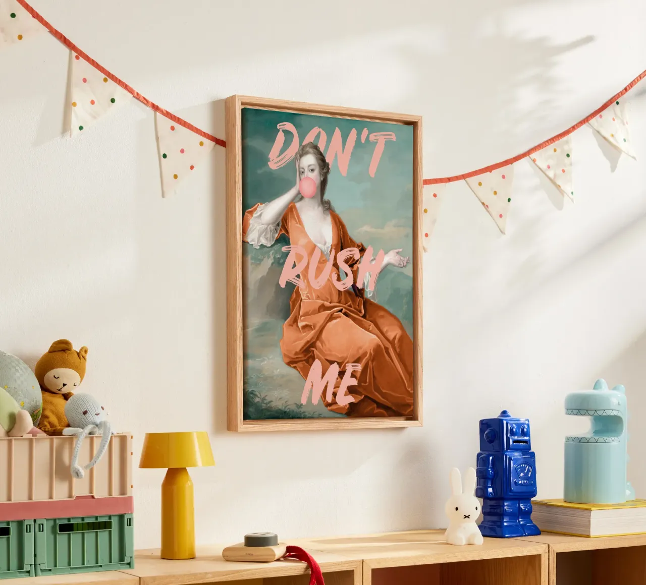 Don't Rush Me - Peach tela con Cornice a cassetta da GraceDigitalArtCo