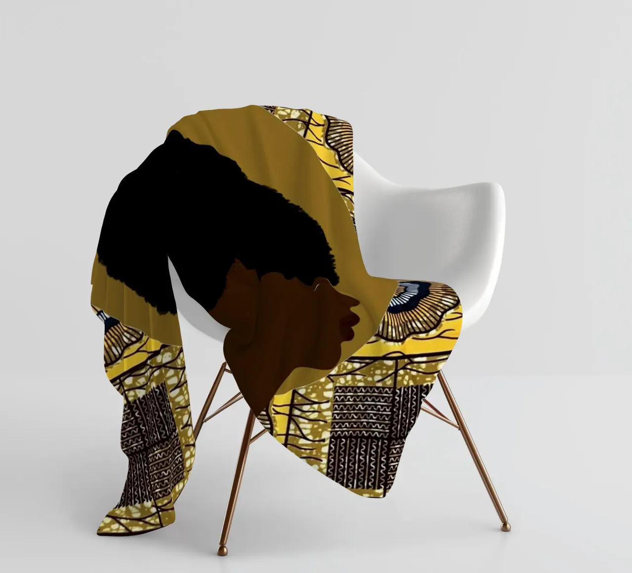 Afro Zahira fleece blanket by Mathudace Créas