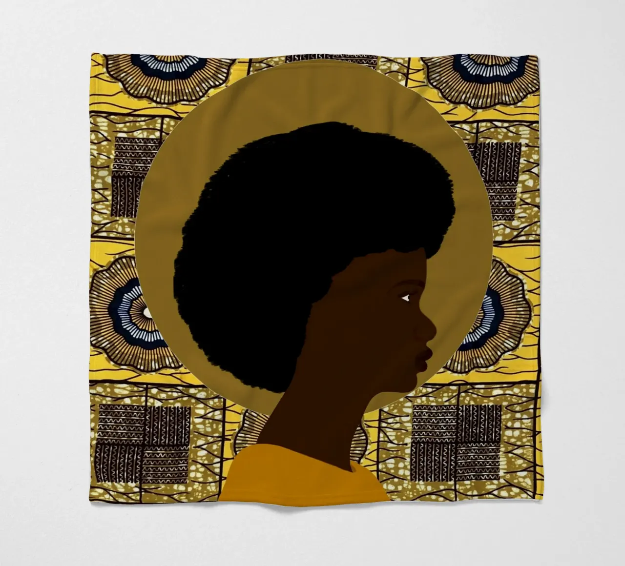 Afro Zahira fleece blanket by Mathudace Créas