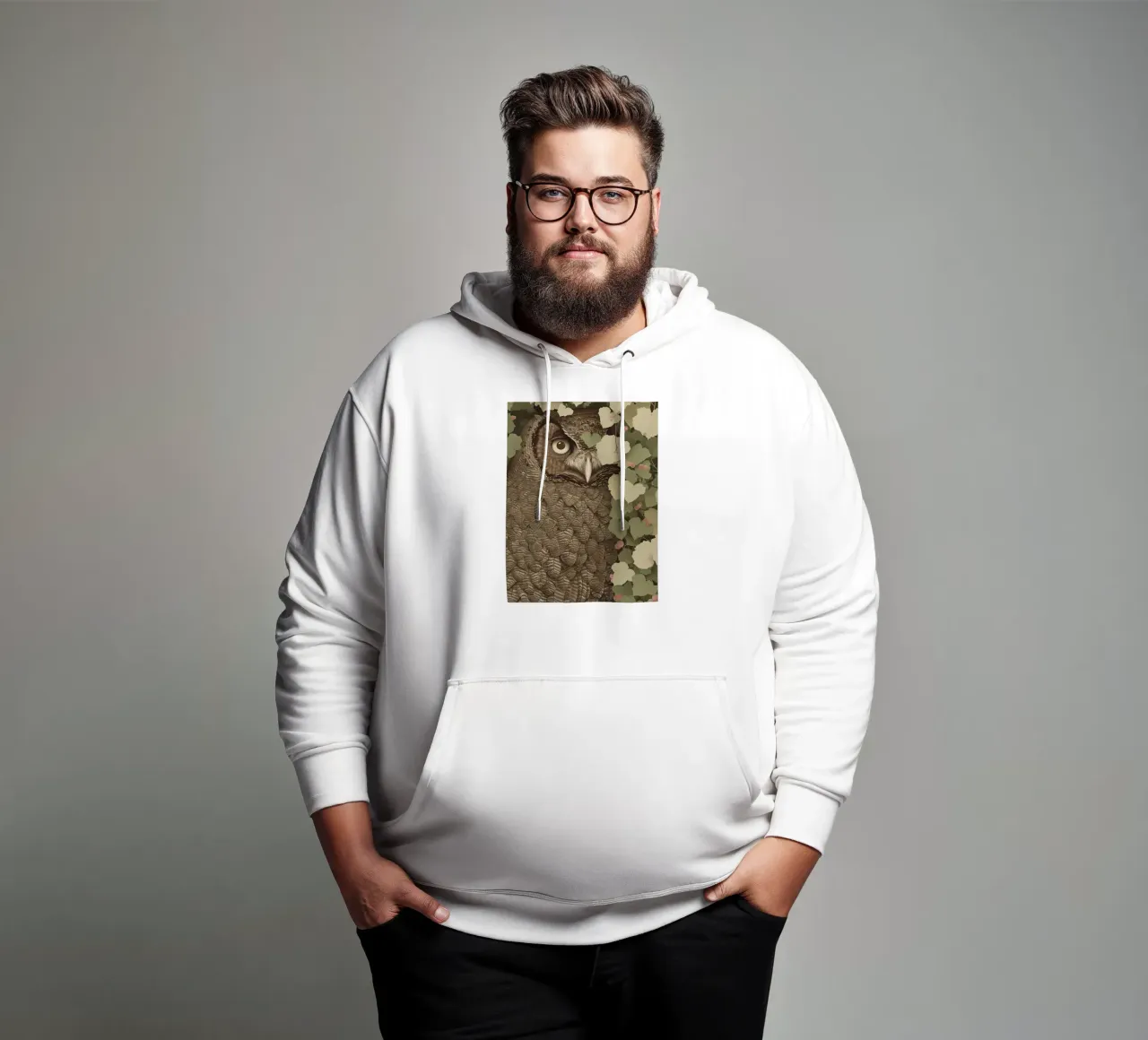 Osservatore silenzioso della foresta felpa con cappuccio da Rustic Grace Studio 02