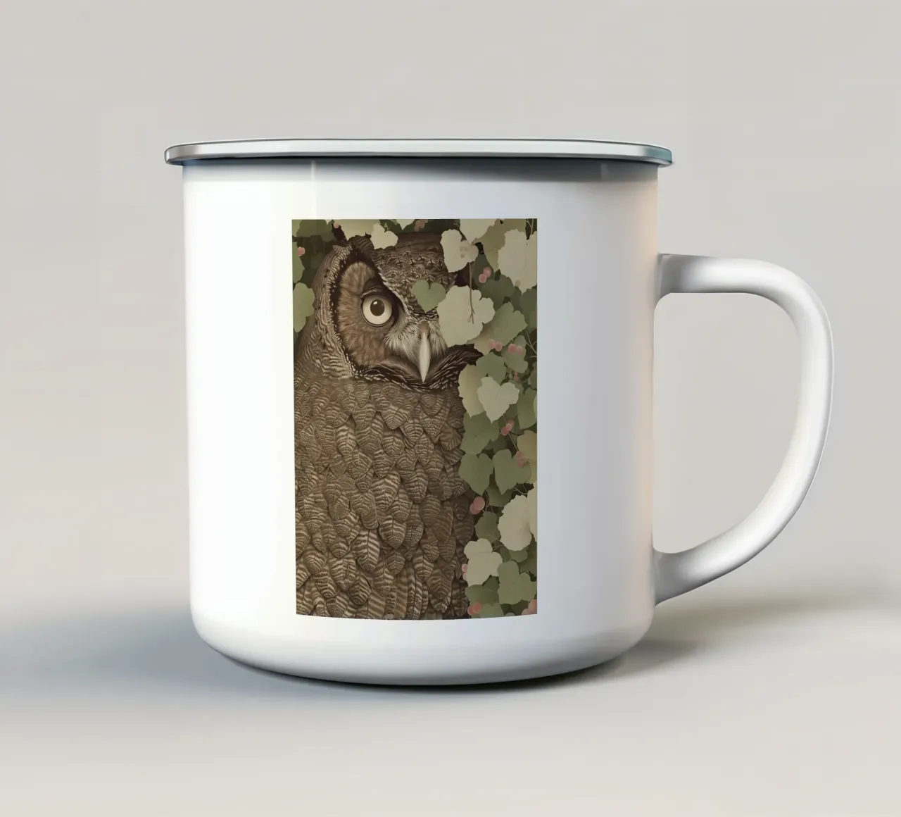 Osservatore silenzioso della foresta tazza in smalto da Rustic Grace Studio 02