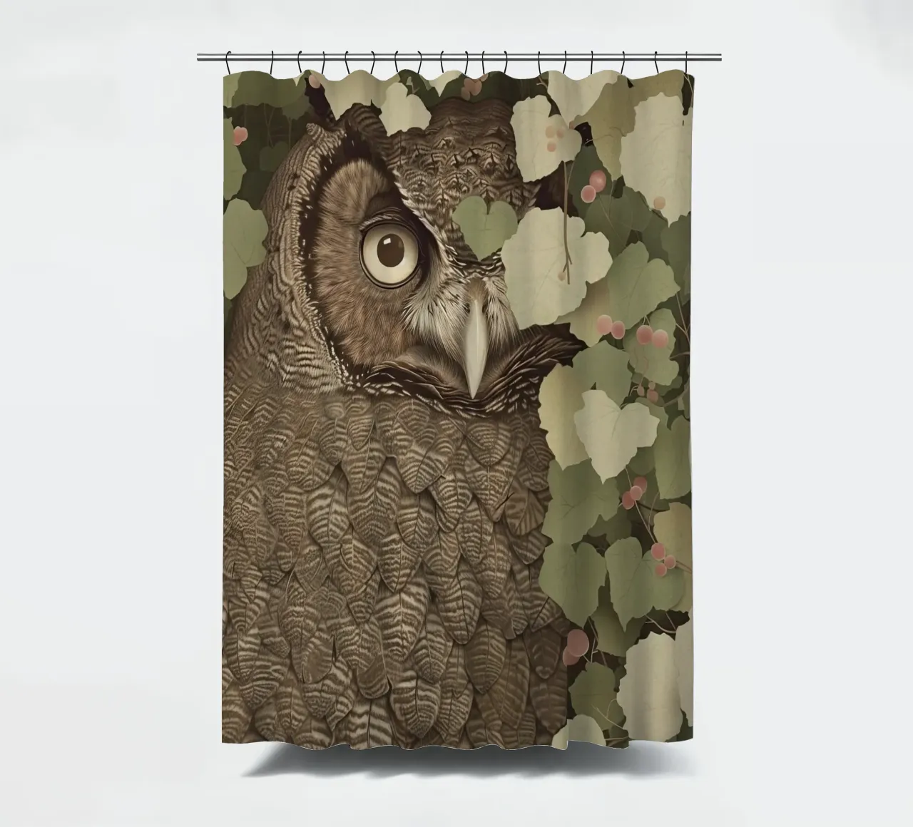 Osservatore silenzioso della foresta tenda da doccia da Rustic Grace Studio 02