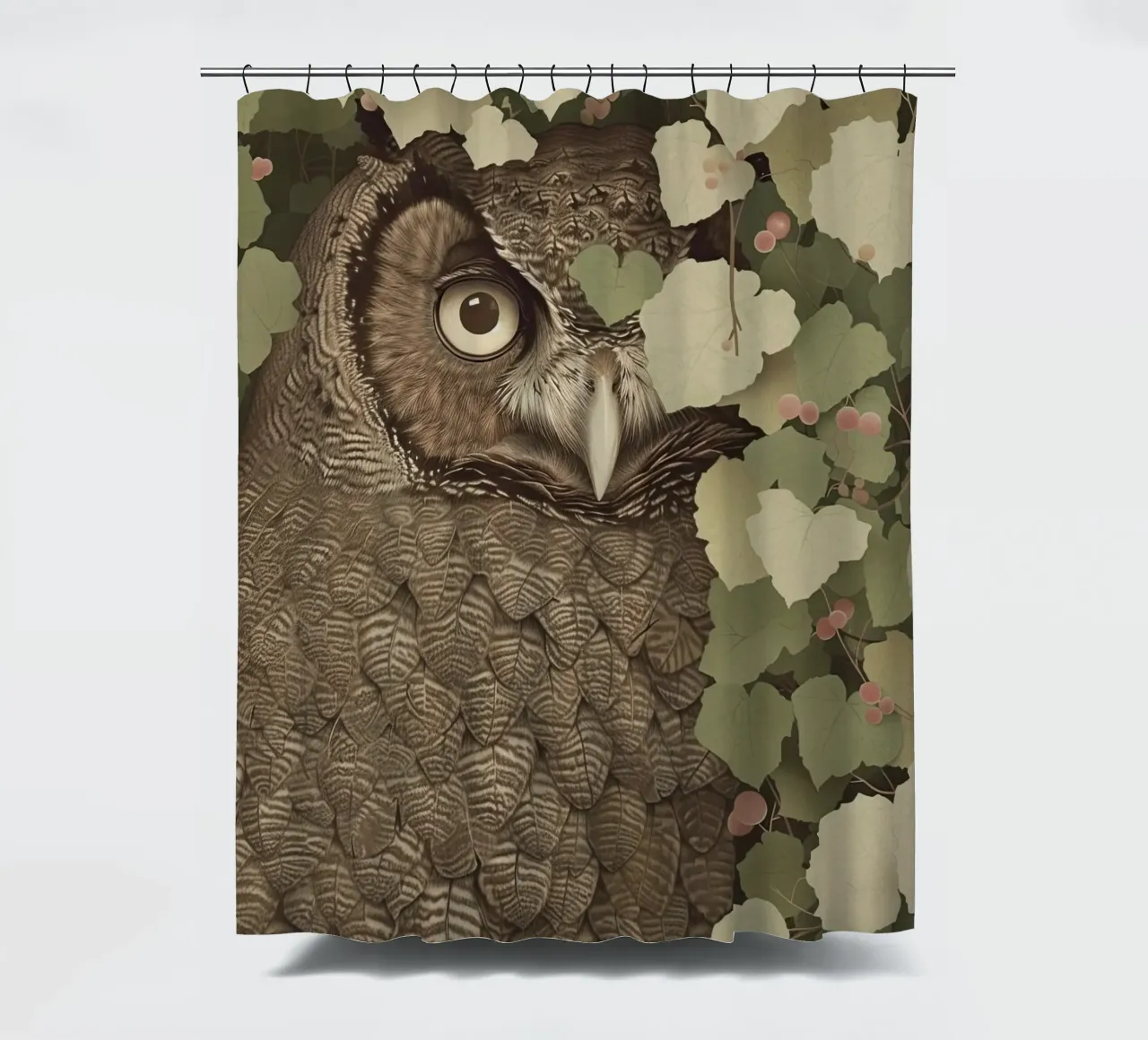 Osservatore silenzioso della foresta tenda da doccia da Rustic Grace Studio 02