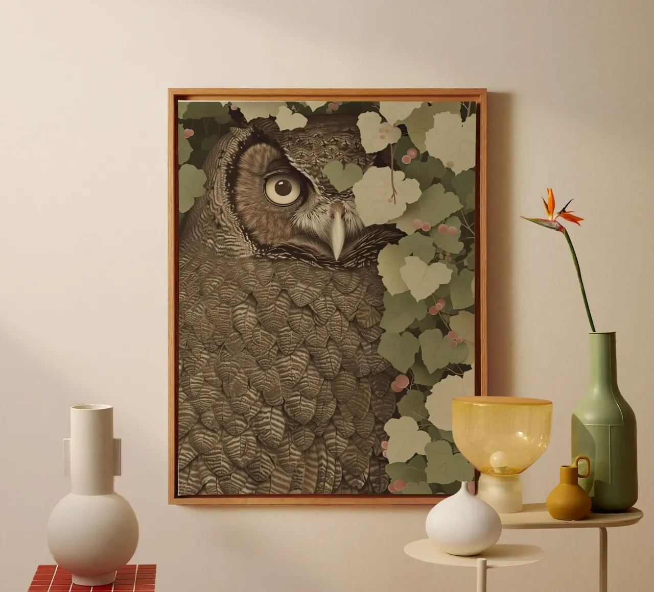 Osservatore silenzioso della foresta tela con Cornice a cassetta da Rustic Grace Studio 02