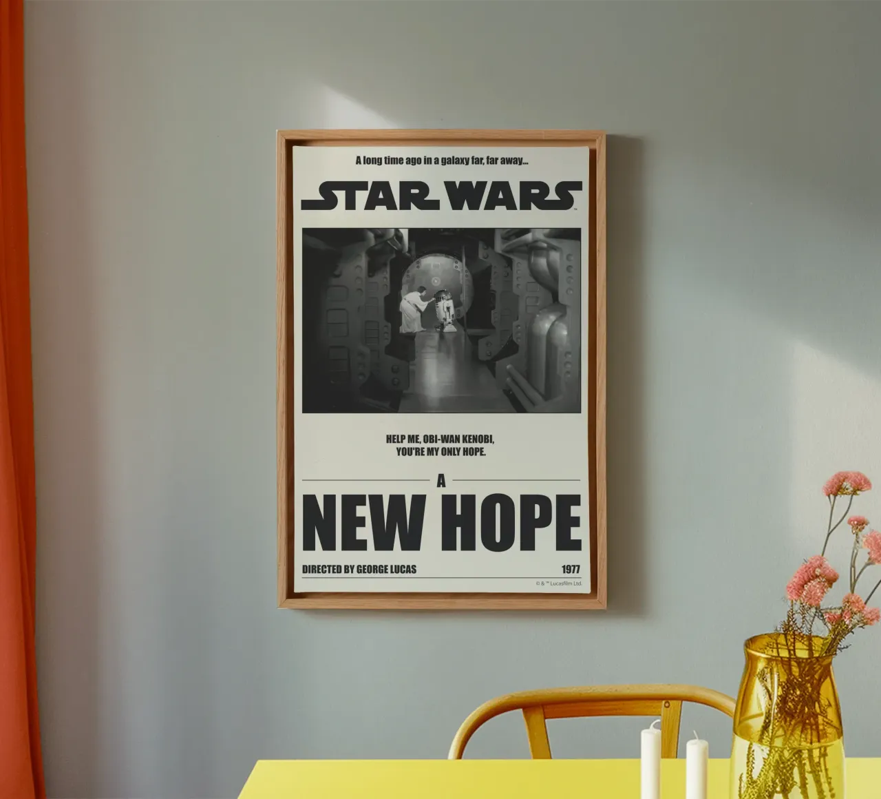 Help me, Obi-Wan Kenobi tela con Cornice a cassetta da Star Wars