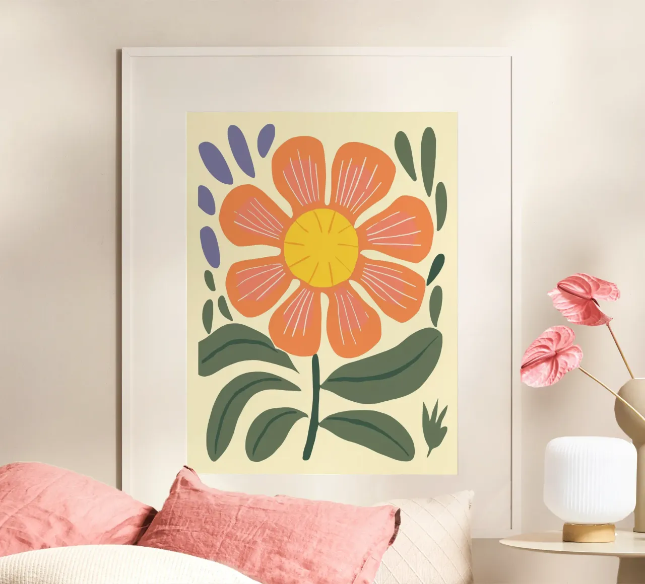 Fiori d'epoca - Allegra arte retrò poster con telaio in alluminio da Whole©