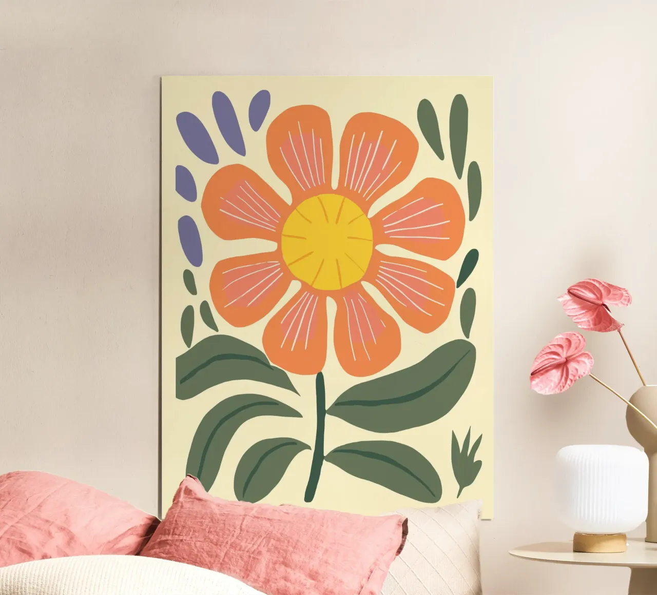 Fiori d'epoca - Allegra arte retrò poster con telaio in alluminio da Whole©