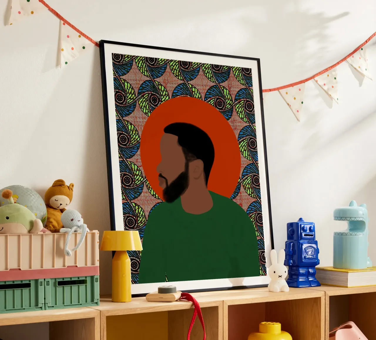 Afro Divine poster con telaio in legno da Mathudace Créas