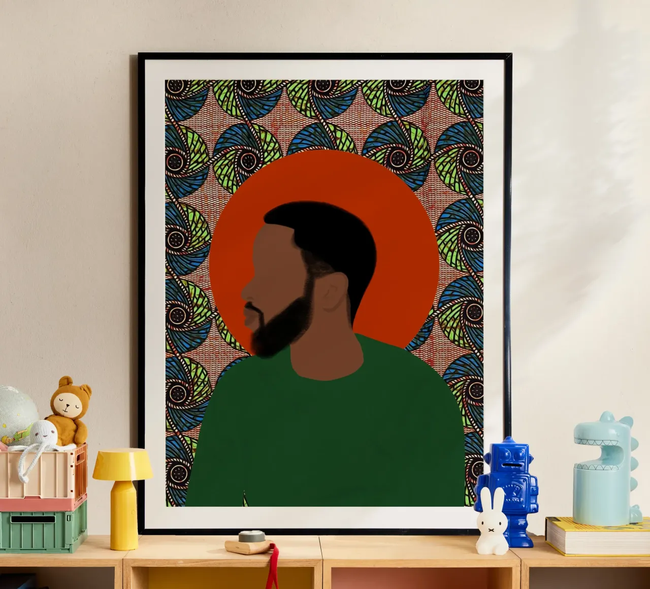 Afro Divine poster con telaio in legno da Mathudace Créas