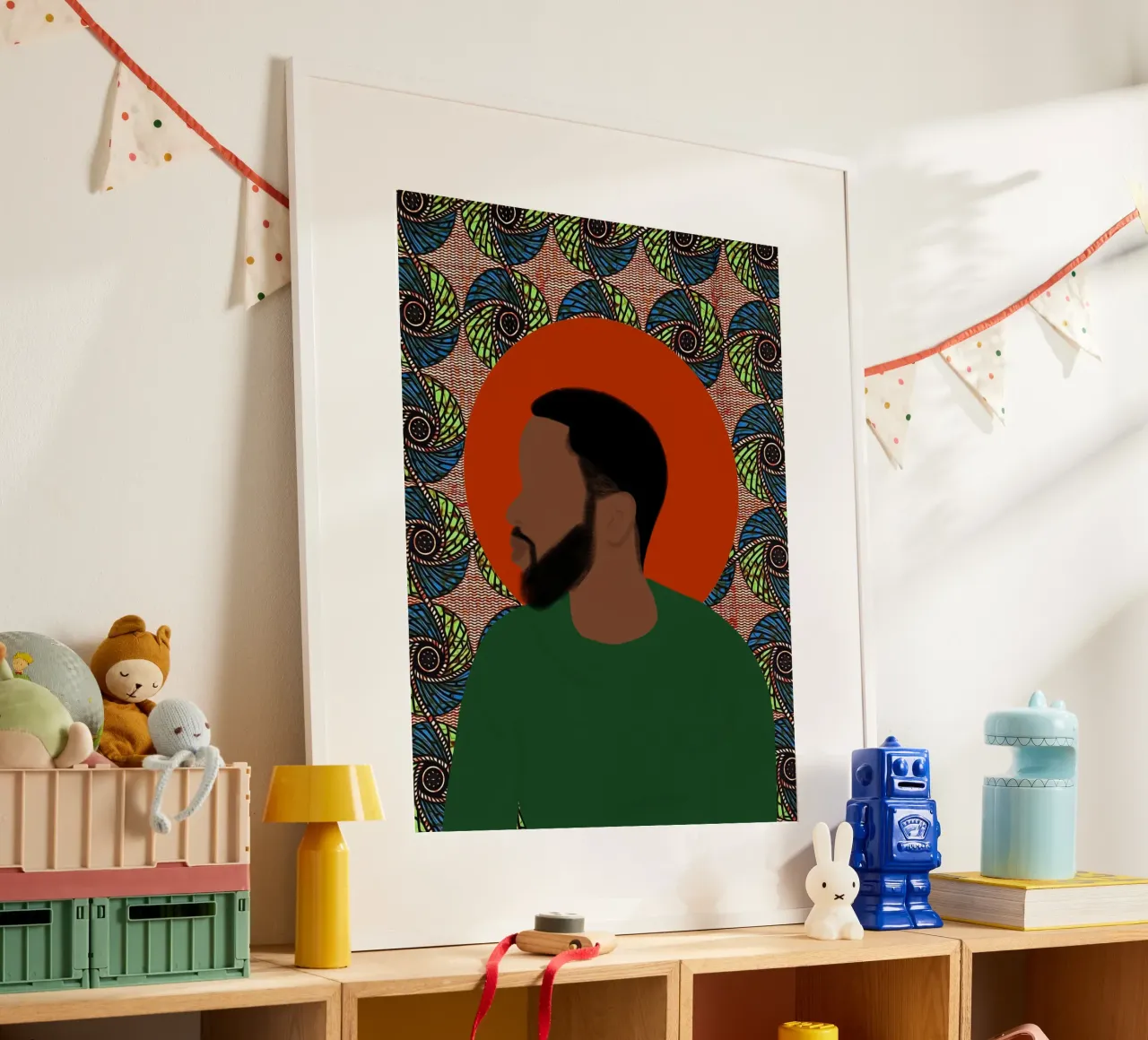 Afro Divine poster con telaio in legno da Mathudace Créas