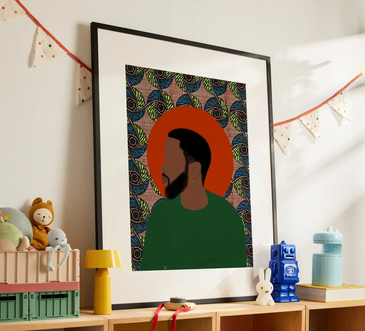 Afro Divine poster con telaio in legno da Mathudace Créas
