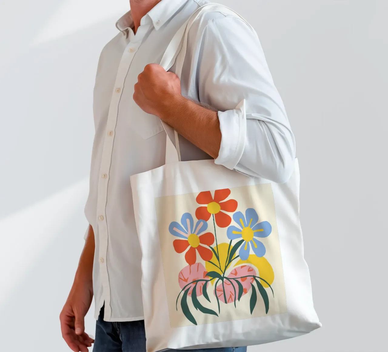 Design floreale colorato - Allegro decoro retrò borsa in juta da Whole©